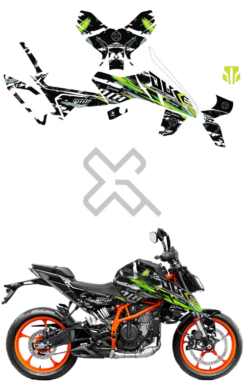 Sector 1 Edition Full Body Sticker Compatible with Duke 390 Gen 3 | Made in Premium Gloss Vinyl with FPF (Fade Protection Film), Waterproof, Precut Sticker, Pack Of 1 Compatible with Both Side